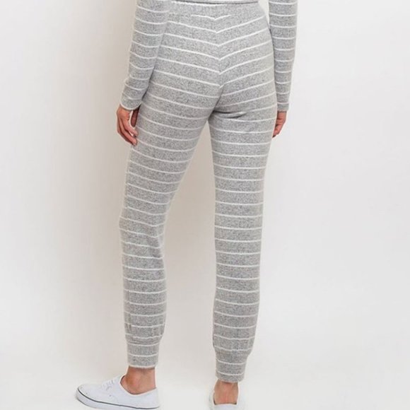 Comfy Gray Striped 2 piece Set - Picture 3 of 4